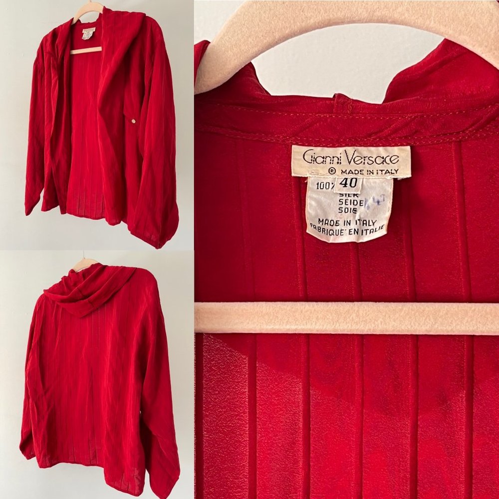 Vintage Versace Silk Blouse/ Jacket